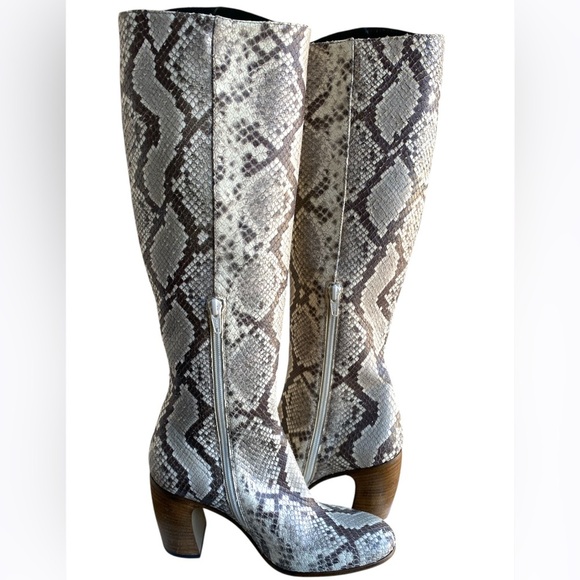 Ann Demeulemeester Snakeskin Leather 36.5 Made in Italy  Over the Knee Boots - Picture 5 of 11
